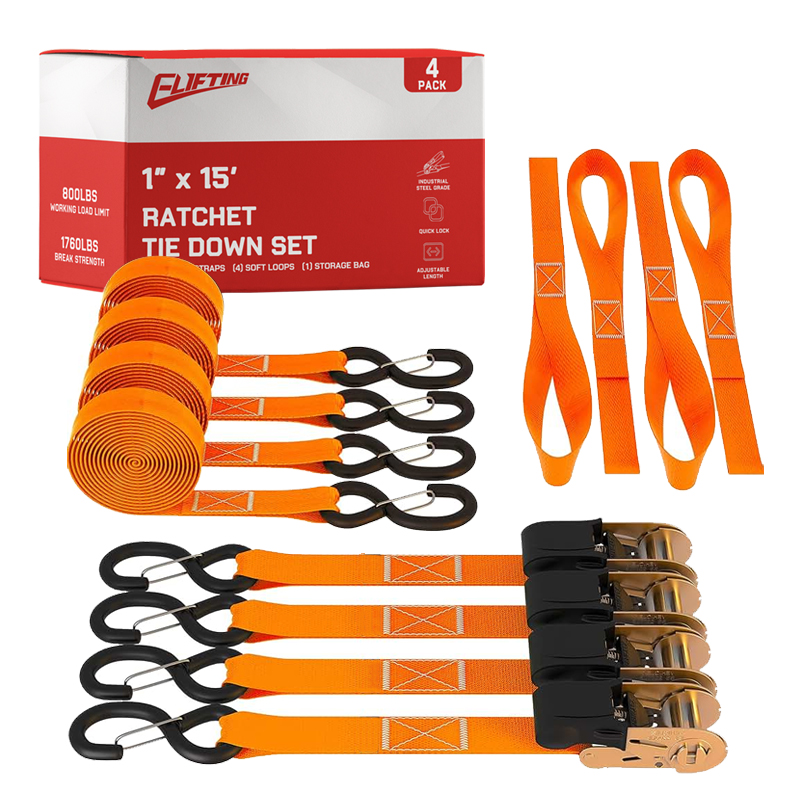 طقم رابط 1 ″ × 15 بوصة مع حلقات ناعمة （4 عبوات）